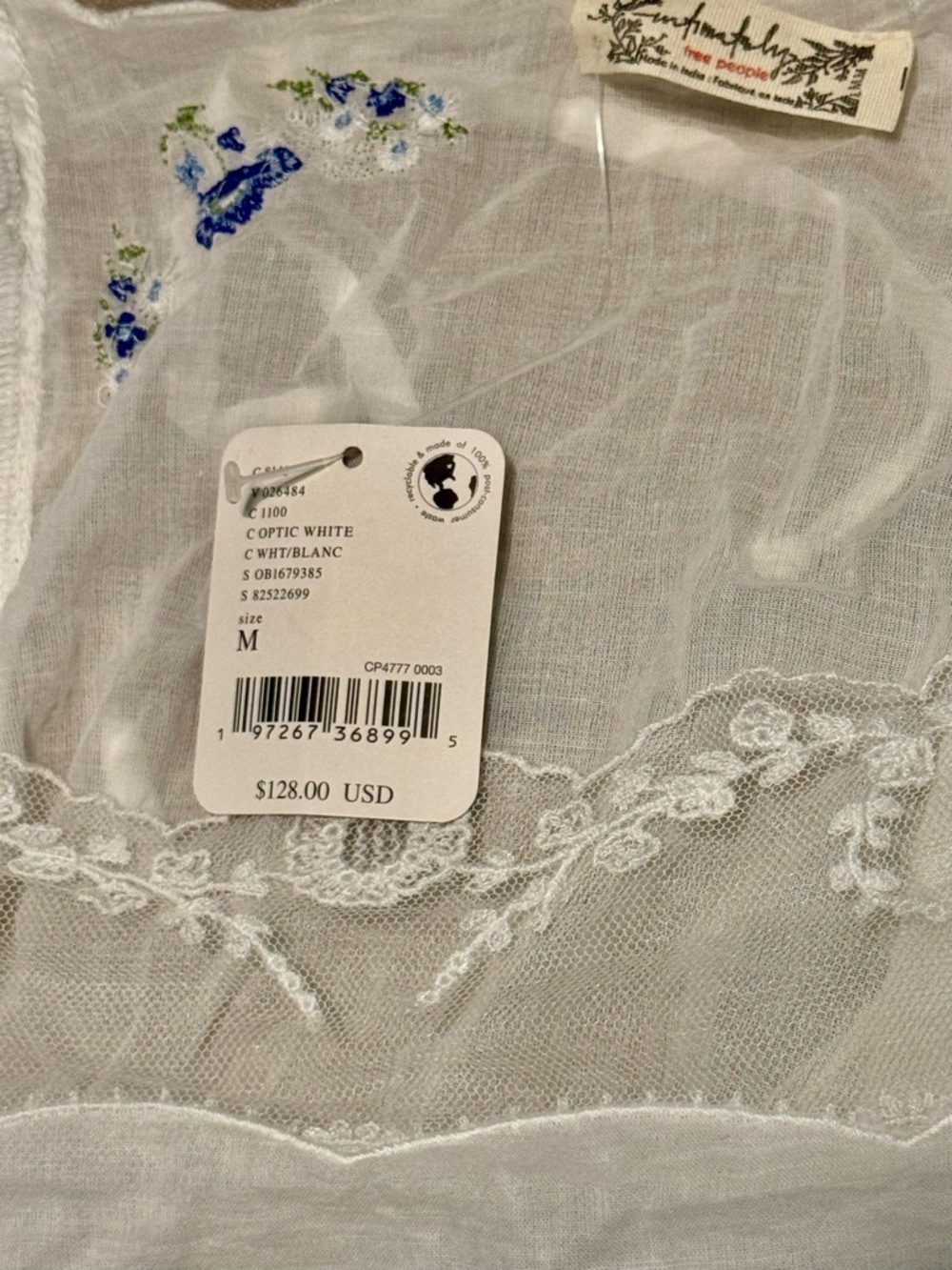 NWT Free People Intimately Bali Honeydew Bodysuit | Optic White | Lace | Medium - Picture 13 of 16